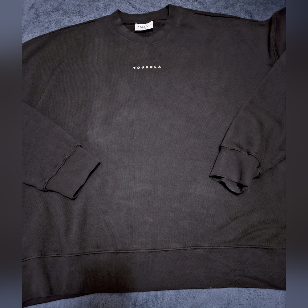 Men's YoungLA oversized crew sweatshirt, size XXL color black